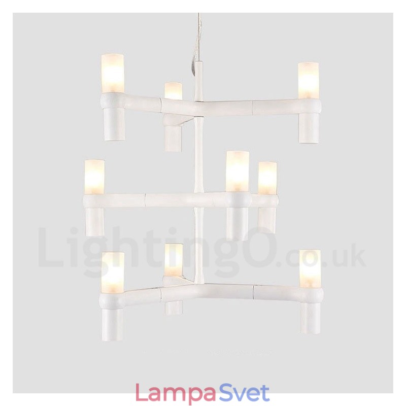 9 Svetlá 3-vrstvová moderná súčasná lustrová lampa Svetlo
