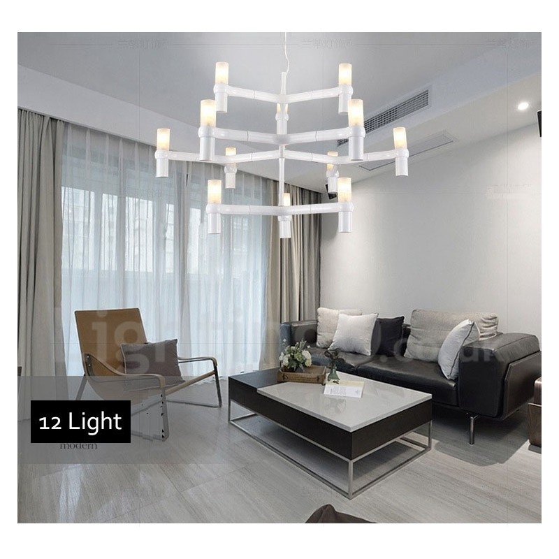 12 Ľahká 3-vrstvová moderná súčasná lustrová lampa Svetlo