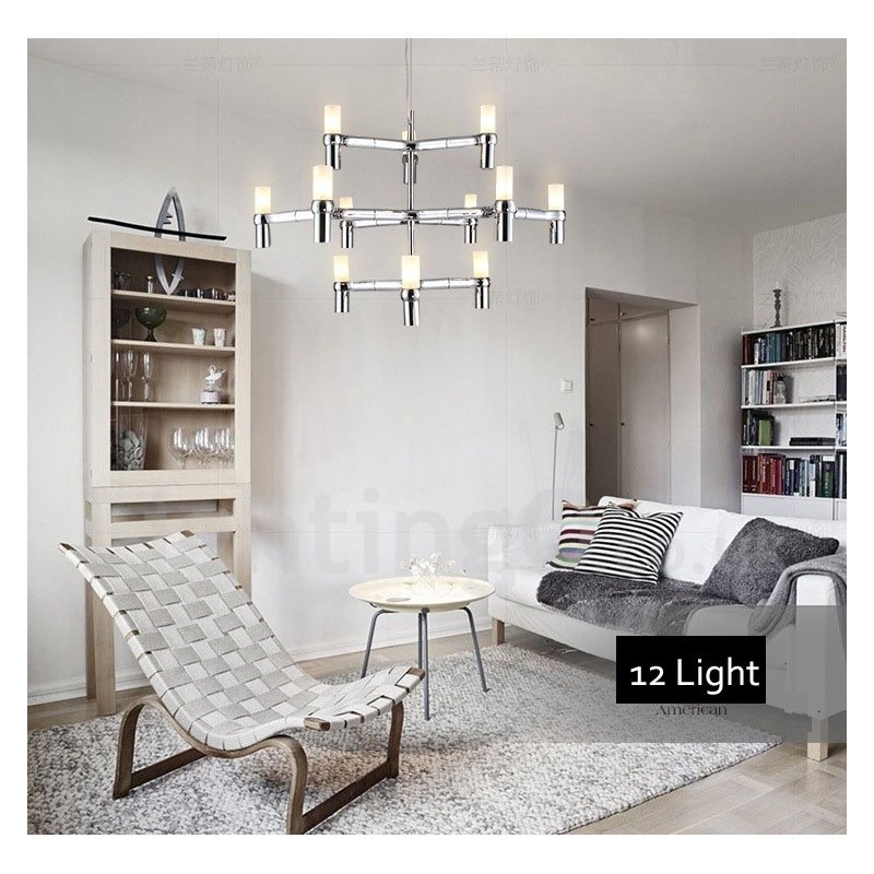 12 Ľahká 3-vrstvová moderná súčasná lustrová lampa Svetlo