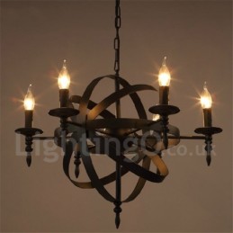 Retro Vintage Metal 6 ľahký jednoposchodový luster Light