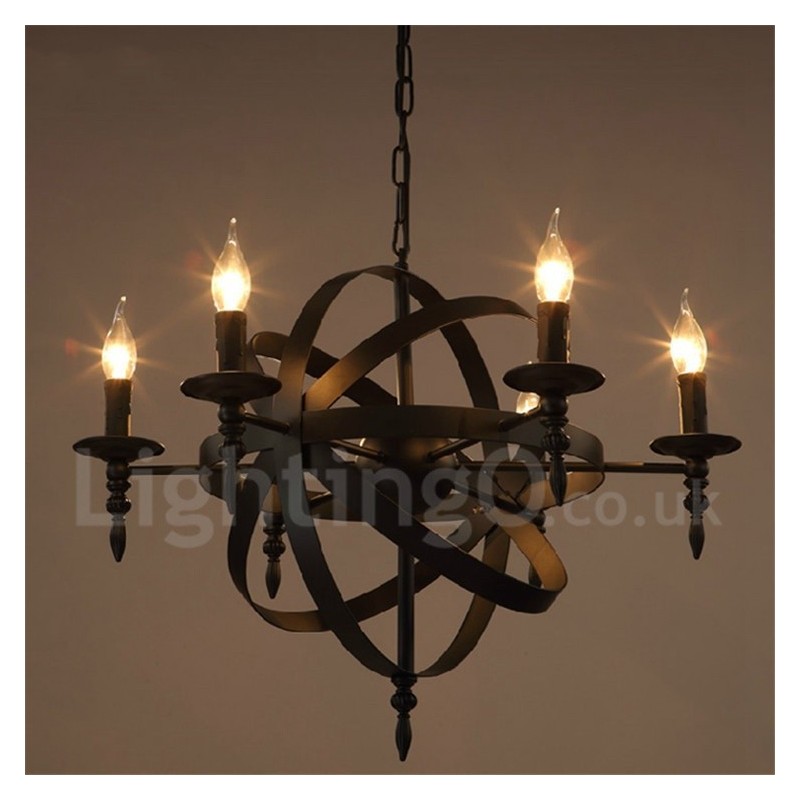 Retro Vintage Metal 6 ľahký jednoposchodový luster Light