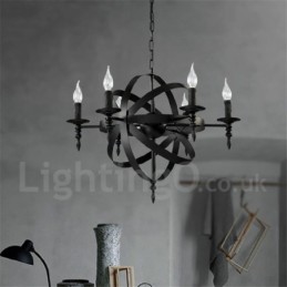 Retro Vintage Metal 6 ľahký jednoposchodový luster Light