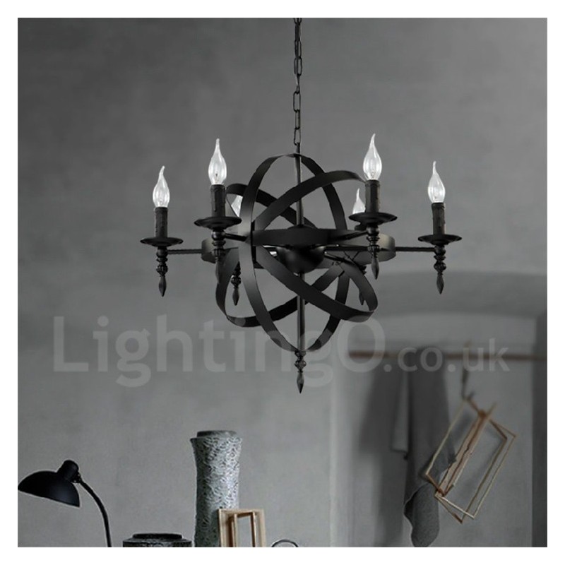 Retro Vintage Metal 6 ľahký jednoposchodový luster Light