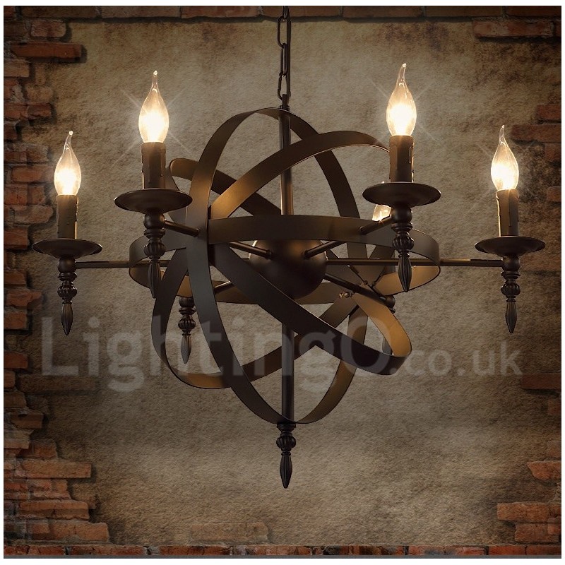 Retro Vintage Metal 6 ľahký jednoposchodový luster Light