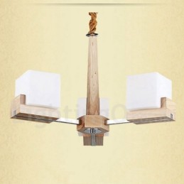 Drevená moderná súčasná 3 ľahká jednoposchodová lusterová lampa