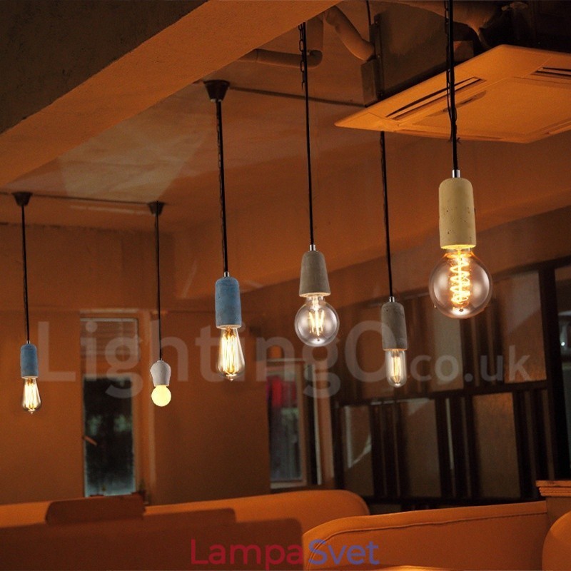 1 Light Rustic Lodge Concrte Pendant Light