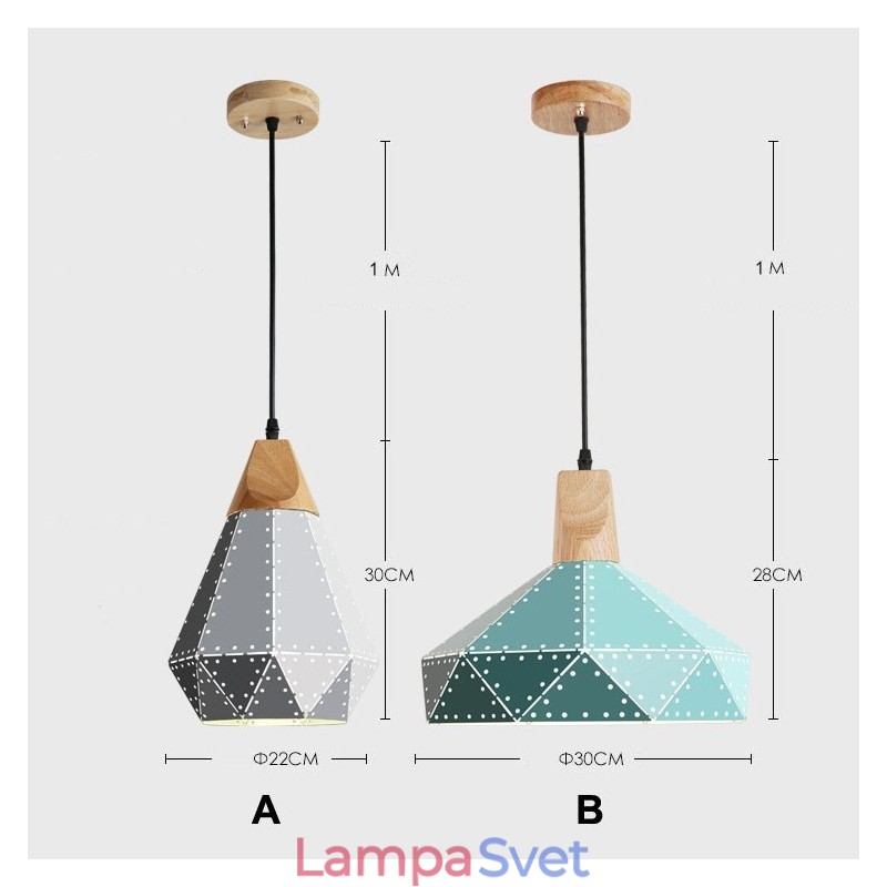 Wood 1 Light Moderné súčasné kovové závesné svietidlo