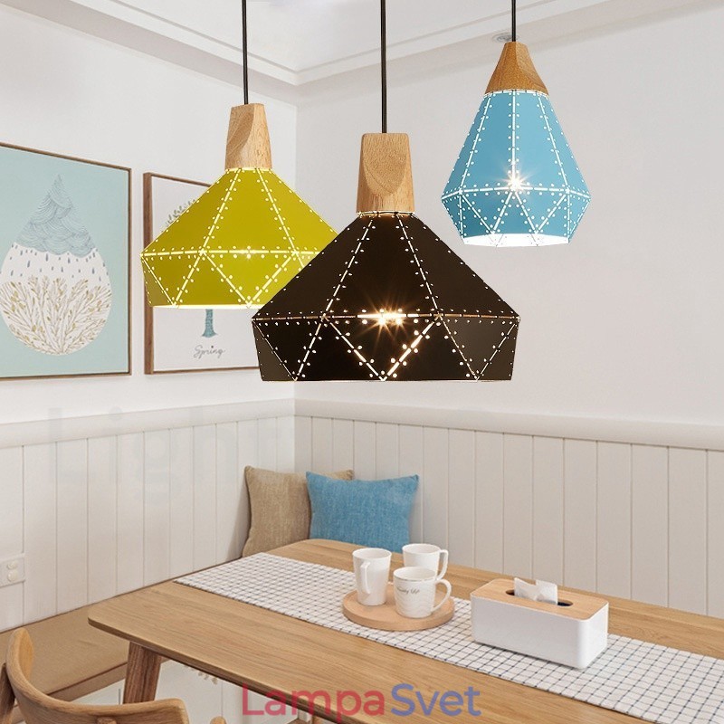 Wood 1 Light Moderné súčasné kovové závesné svietidlo