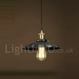 Čierna kovová vintage závesná lampa