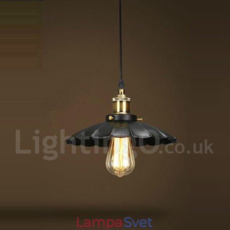 Čierna kovová vintage závesná lampa Čierna kovová vintage závesná lampa