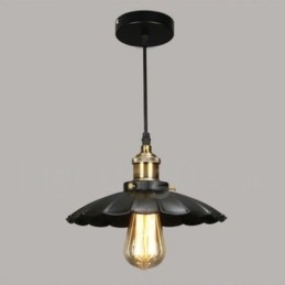 Čierna kovová vintage závesná lampa