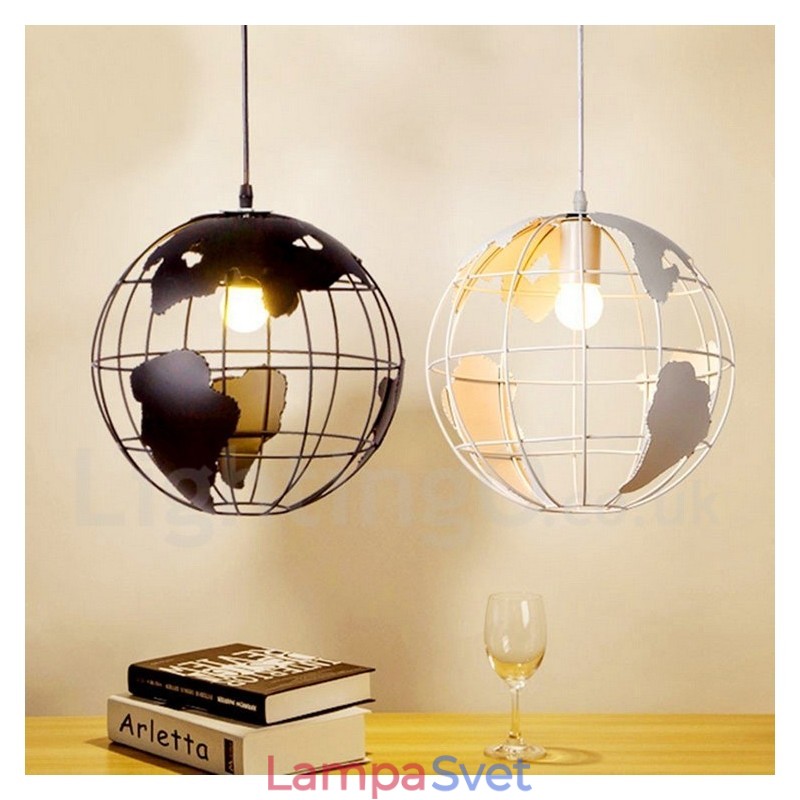 Kovové závesné svietidlo Country Vintage Globe