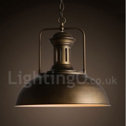 Čierna vidiecka vintage kovová závesná lampa