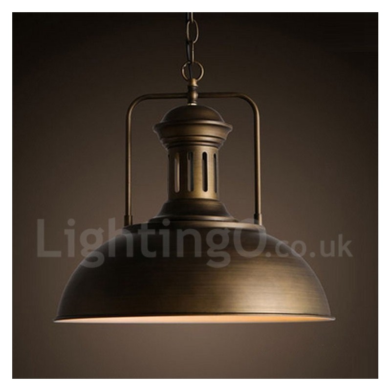 Čierna vidiecka vintage kovová závesná lampa
