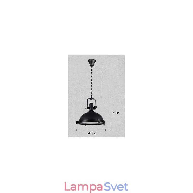 Vintage kovové závesné svietidlo v čiernej farbe