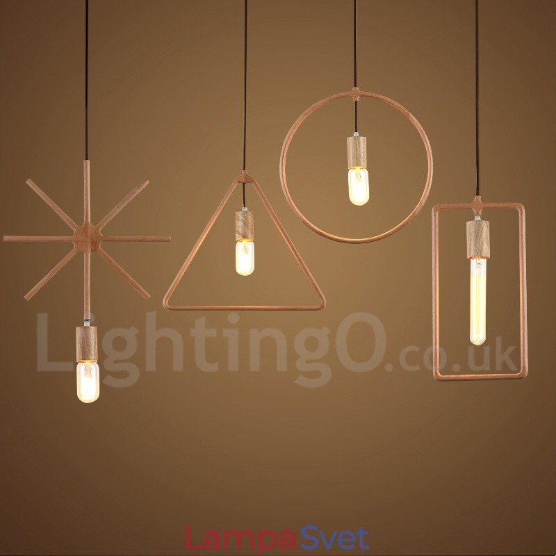 1 Light Rustic Lodge Drevené závesné svetlo