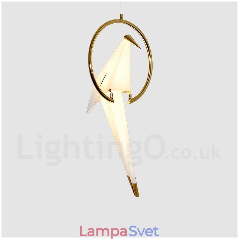 Moderný súčasný papierový žeriav 1 svetelné závesné svietidlo