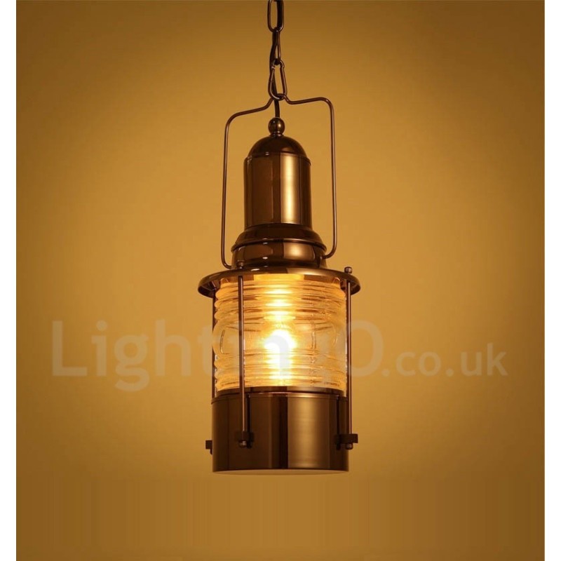 Retro Vintage 1 Light Lucerna Medené závesné svetlo