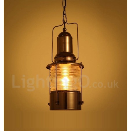 Retro Vintage 1 Light Lucerna Medené závesné svetlo Retro Vintage 1 Light Lucerna Medené závesné svetlo