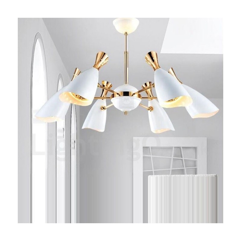 Moderná súčasná lustrová lampa so 6 svetlami