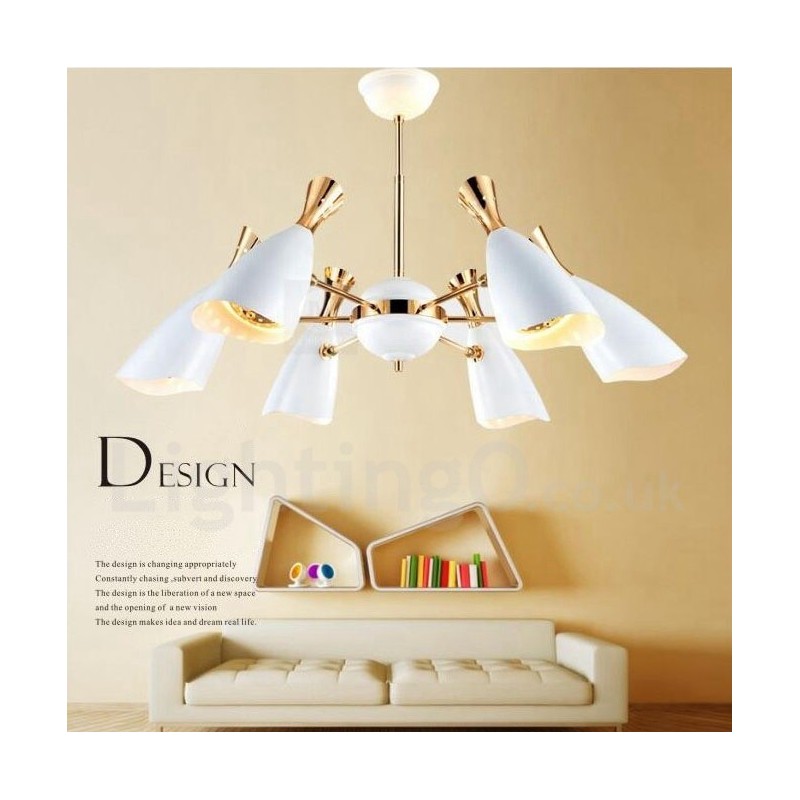 Moderná súčasná lustrová lampa so 6 svetlami