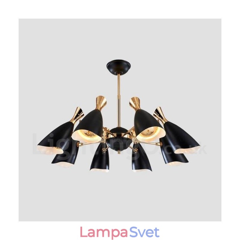 Moderná súčasná lustrová lampa s 8 svetlami
