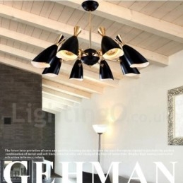 Moderná súčasná lustrová lampa s 8 svetlami