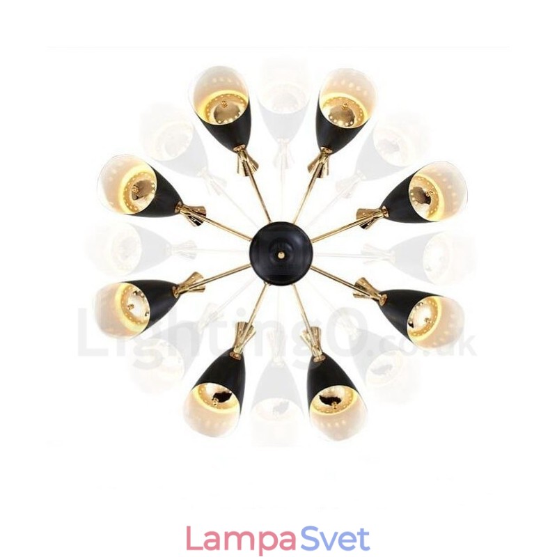 Moderná súčasná lustrová lampa s 8 svetlami