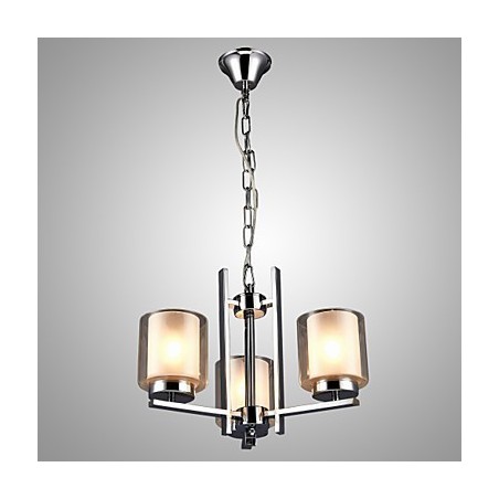 Železný galvanicky pokovovaný luster so skleneným tienidlom Klasická lampa na osvetlenie sviečky s 3 hlavami Železný galvanicky pokovovaný luster so skleneným tienidlom Klasická lampa na osvetlenie sviečky s 3 hlavami