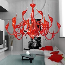 Moderný luster Light 24 Lights G4 Red Paint