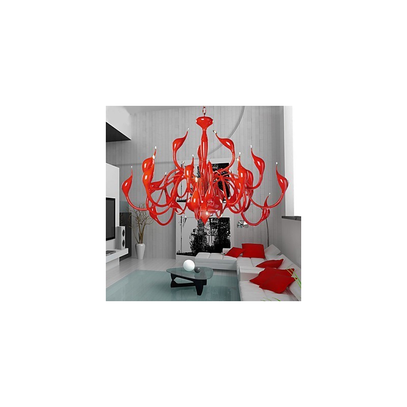 Moderný luster Light 24 Lights G4 Red Paint