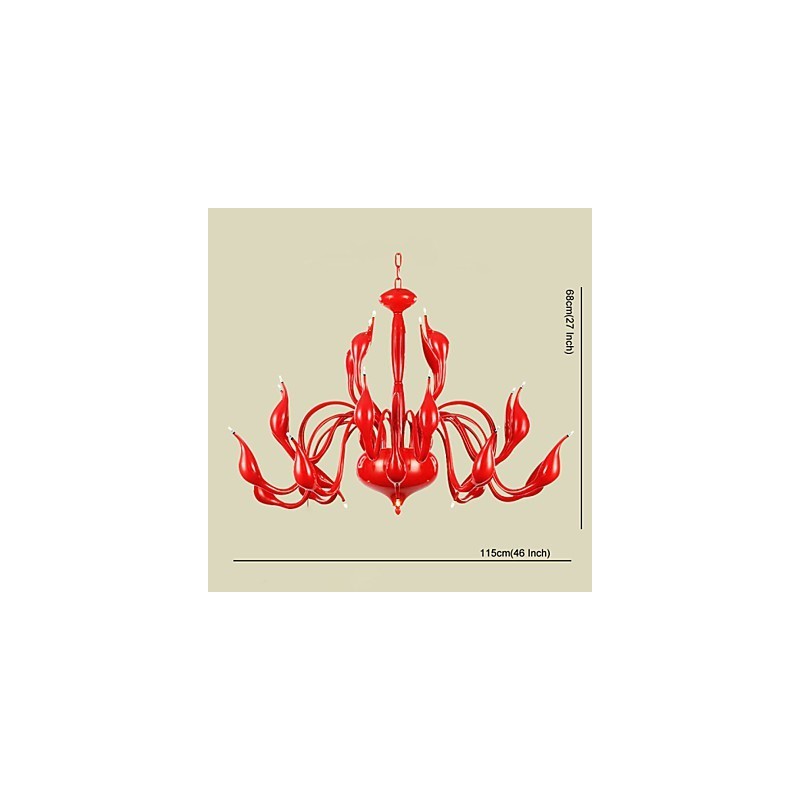 Moderný luster Light 24 Lights G4 Red Paint