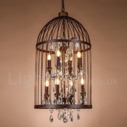 Retro Vintage kovové závesné svietidlo 8 Light Birdcage