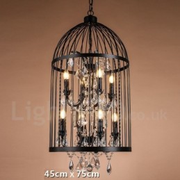 Retro Vintage kovové závesné svietidlo 8 Light Birdcage