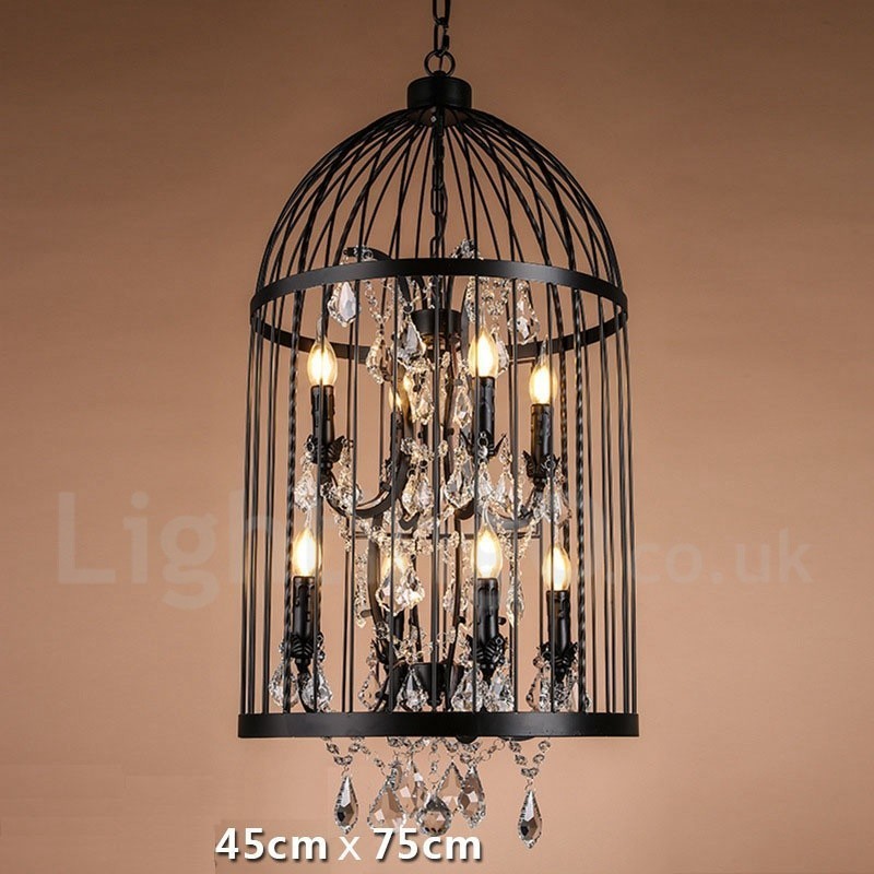 Retro Vintage kovové závesné svietidlo 8 Light Birdcage
