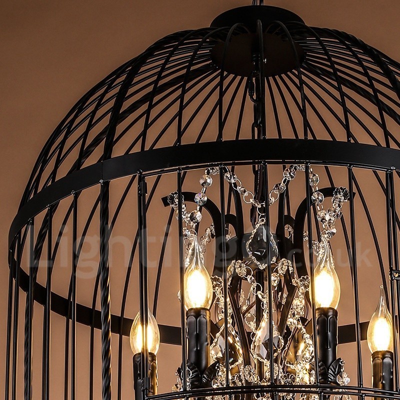 Retro Vintage kovové závesné svietidlo 8 Light Birdcage