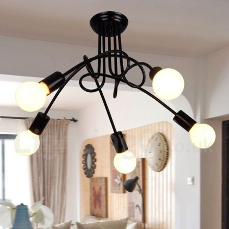 Black Country Metal 5 Light Luster Light Black Country Metal 5 Light Luster Light