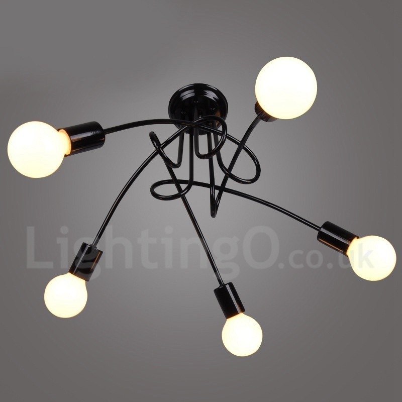 Black Country Metal 5 Light Luster Light