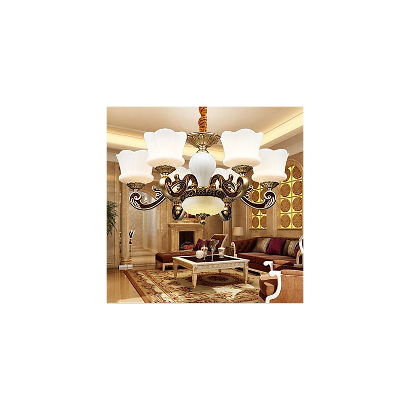 Záhradná Creative Zinc Alloy Retro Dining Závesná lampa Luster