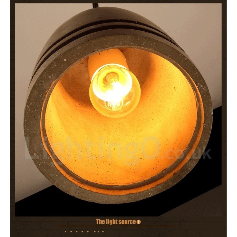 Retro Vintage betónové závesné svietidlo