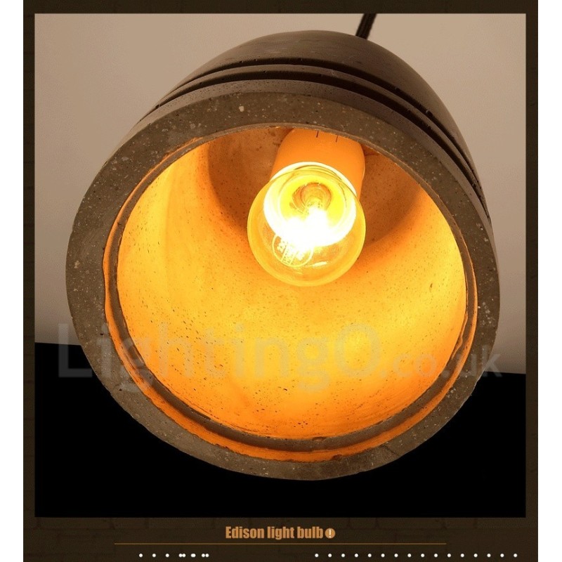 Retro Vintage betónové závesné svietidlo