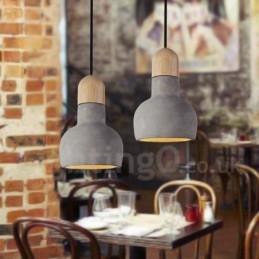 Retro Vintage Wood Concrte Single Light Závesné svietidlo