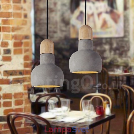 Retro Vintage Wood Concrte Single Light Závesné svietidlo Retro Vintage Wood Concrte Single Light Závesné svietidlo