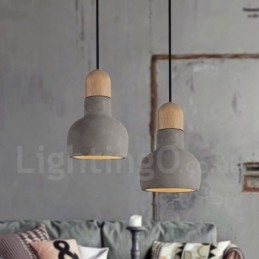 Retro Vintage Wood Concrte Single Light Závesné svietidlo