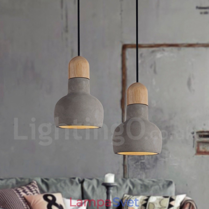 Retro Vintage Wood Concrte Single Light Závesné svietidlo