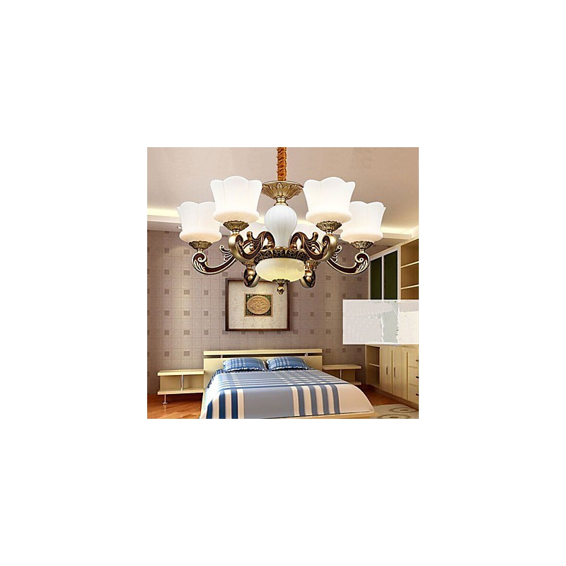Záhradná Creative Zinc Alloy Retro Dining Závesná lampa Luster