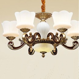 Záhradná Creative Zinc Alloy Retro Dining Závesná lampa Luster