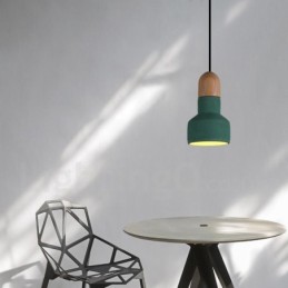 Vintage drevené betónové viacfarebné závesné svietidlo pre lampu