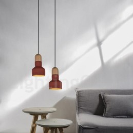 Vintage drevené betónové viacfarebné závesné svietidlo pre lampu