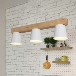 3 Light Moderné súčasné drevené závesné svietidlo